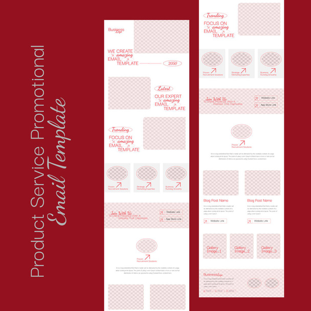 Diseño de Plantilla de Marketing Multipropósito Boletín de Email - Vector, imagen