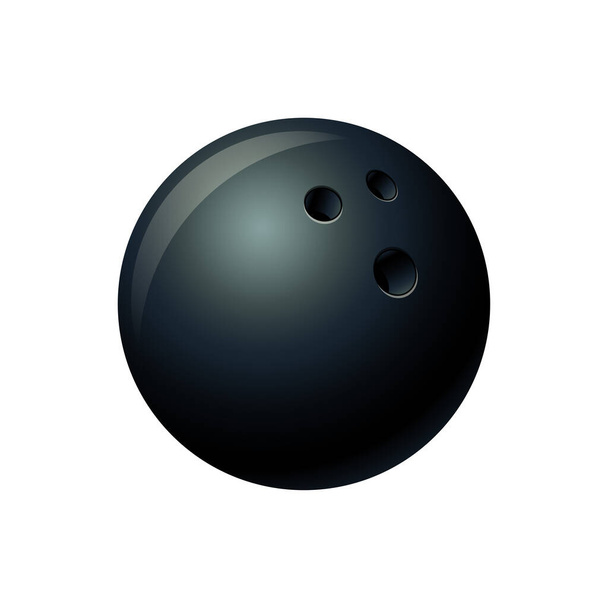 klasszikus egyszerű realisztikus fekete bowling labda - Vektor, kép
