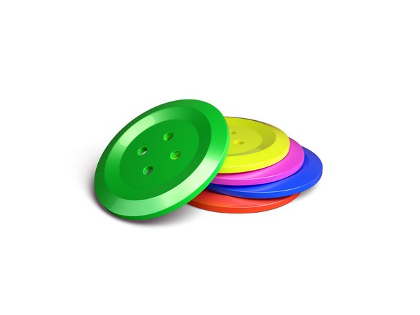 Colourful buttons isolated on the white background - Foto, afbeelding
