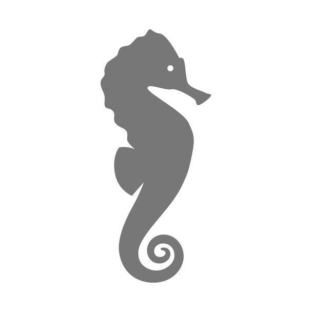 Морський коник проста піктограма силуету. Морський кінь, морський символ життя. - Вектор, зображення
