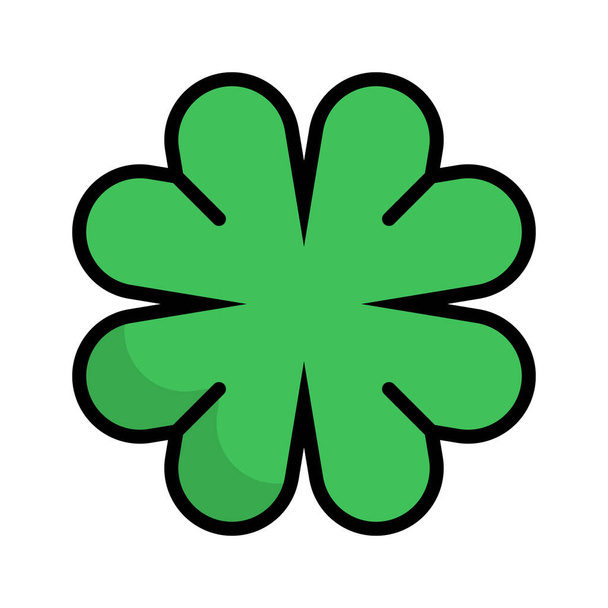 Flat design four-leaf clover icon. Editable vector. - Vector, Image