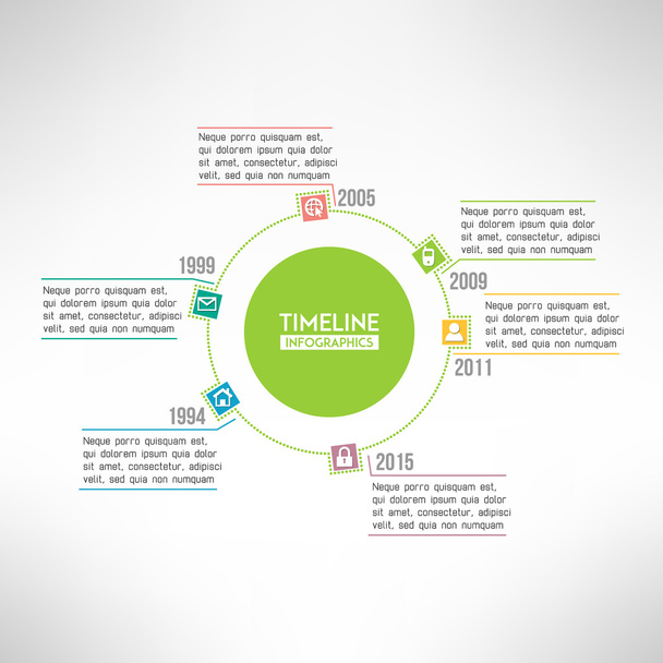 Timeline template infographic suitable for business presentations, reports, statistic layout. Vector illustration - Vector, Image