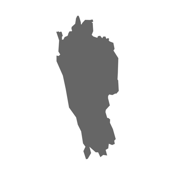 Mapa de Mizoram em forma de vetor geométrico. Mizoram é um estado indiano. - Vetor, Imagem