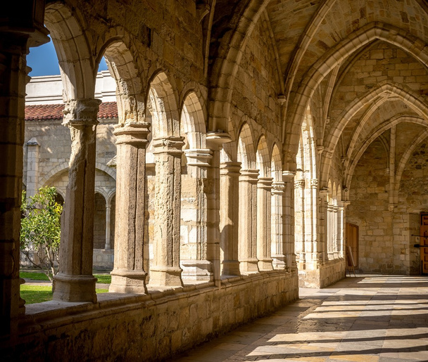 Santander Cathedral, hallway, columns and arches of the cloister - Photo, Image
