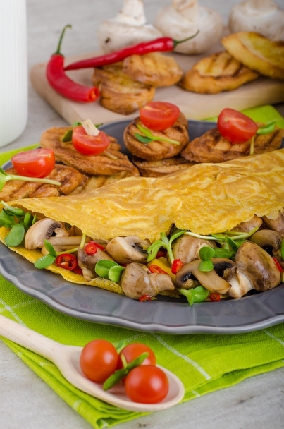 Vegetarische omelet, eet schoon - Foto, afbeelding