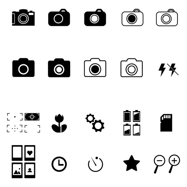Photography icons set - Vector, Image