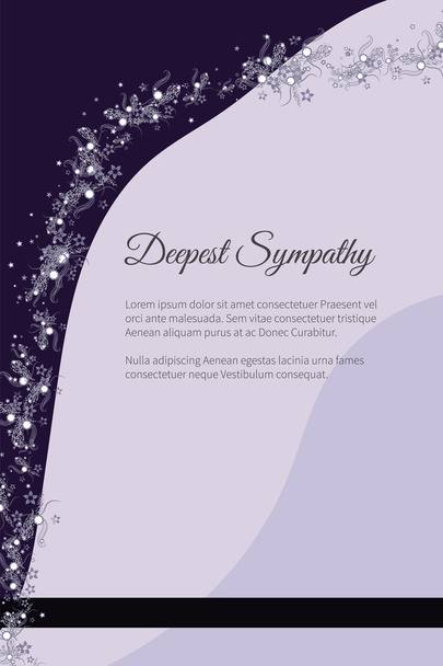 Vektorové pohřeb karta s elegantní abstraktní květinovým motivem - Vektor, obrázek