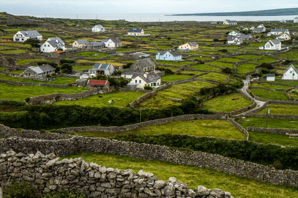 Paredes de piedra en Irlanda
 - Foto, imagen