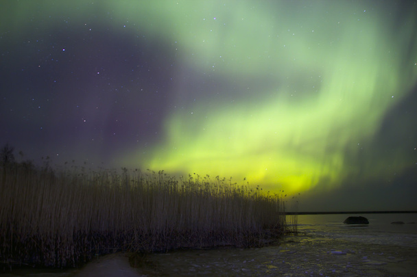 aurores boréales, lac Ladoga, Russie
 - Photo, image