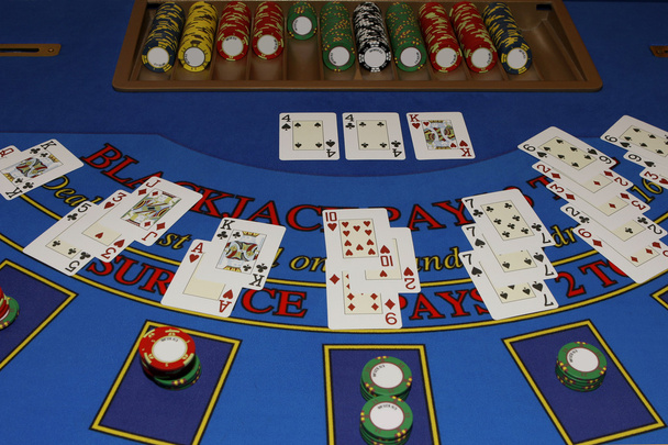 Casino - blackjack masa - Fotoğraf, Görsel