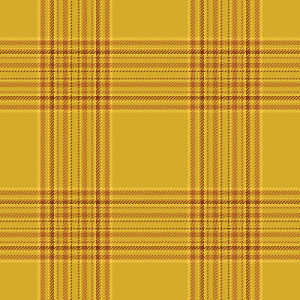 Textuur vector naadloos van textiel patroon plaid met een check achtergrond tartan stof in geel en vraatzuchtig kleuren. - Vector, afbeelding