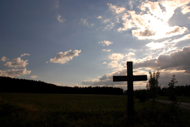 kříž a západ slunce - Fotografie, Obrázek