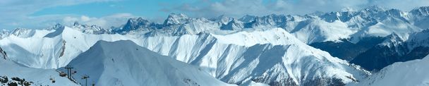 Silvretta Alpen winter weergave (Oostenrijk). Panorama. - Foto, afbeelding