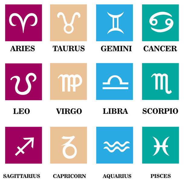 Zodiac sign in square frame - Вектор, зображення