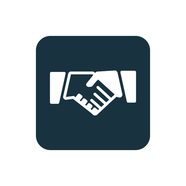 Handshake icon Rounded squares button - Vector, Image