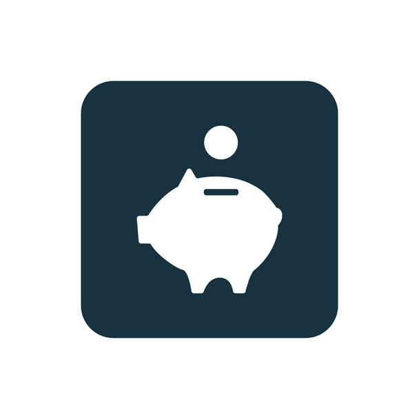 moneybox piggy icon Rounded squares butto - Vector, Image