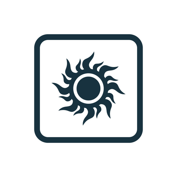 太陽アイコン角丸正方形ボタン - ベクター画像