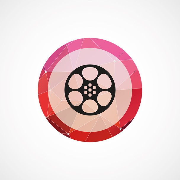 βίντεο ταινία κύκλο ico φόντο ροζ τρίγωνο - Διάνυσμα, εικόνα