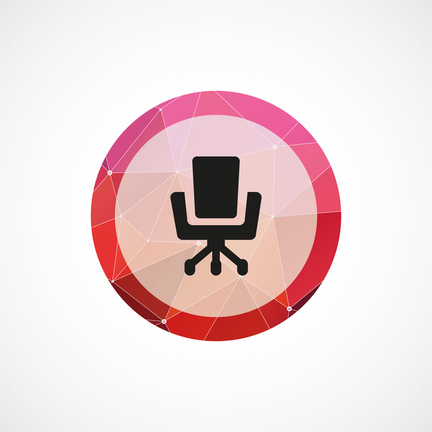Γραφείο καρέκλα κύκλο ροζ τρίγωνο φόντο ico - Διάνυσμα, εικόνα