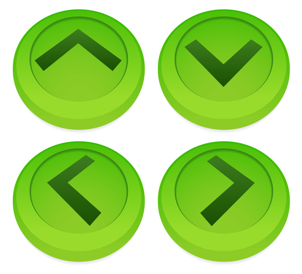 Green arrows up, down, left, right - Vetor, Imagem
