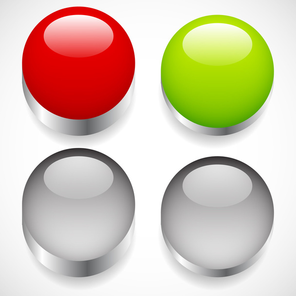 Intact, pressed button icons - Vector, Image