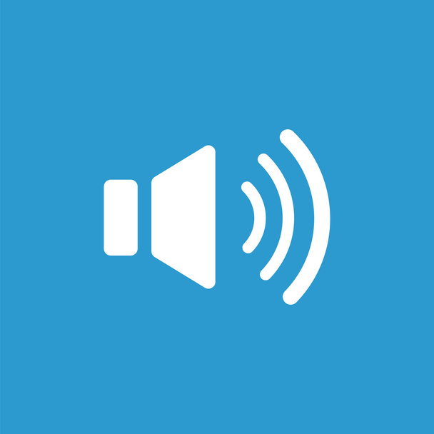 sound outline icon, isolated, white on the blue backgroun - ベクター画像