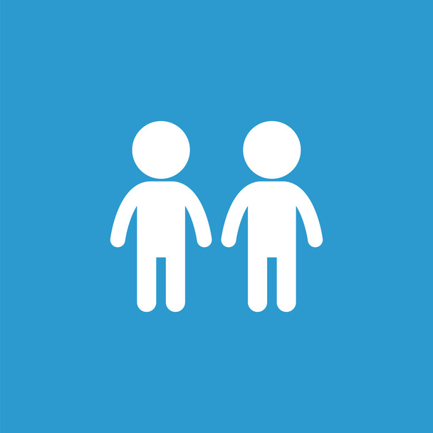 ícone casal, isolado, branco no backgroun azul
 - Vetor, Imagem