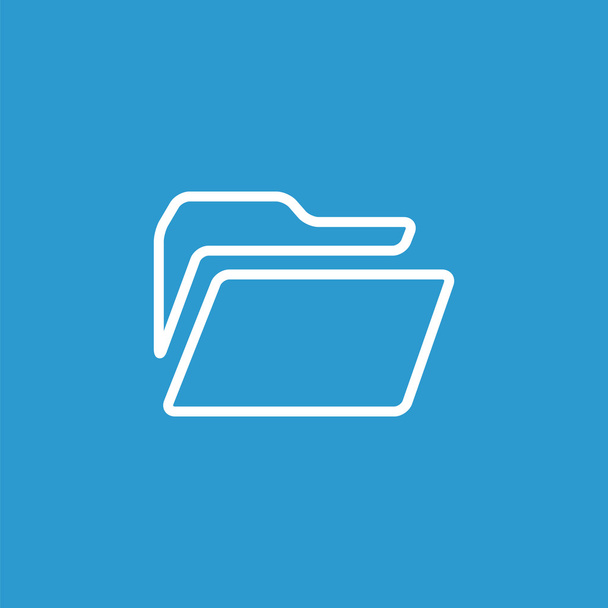 иконка контура папки, изолированный, белый на синей backgroun
 - Вектор,изображение