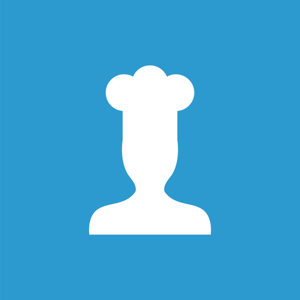 Šéfkuchař ikona, izolované, bílá na modrém poza - Vektor, obrázek