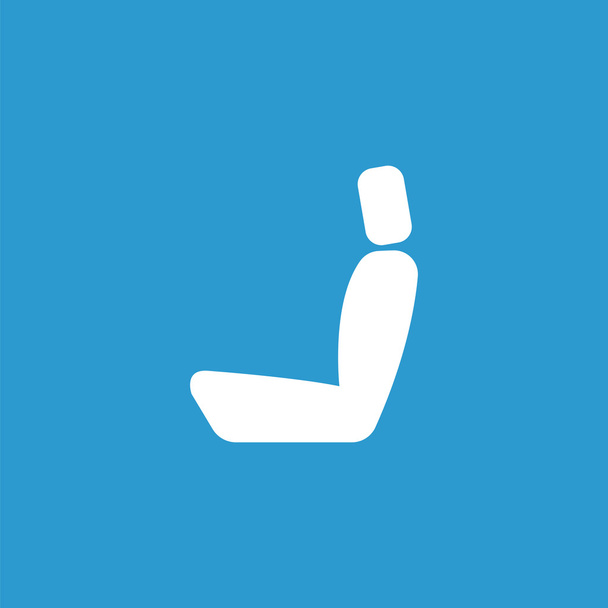 autosedačku ikona, izolované, bílá na modrém poza - Vektor, obrázek