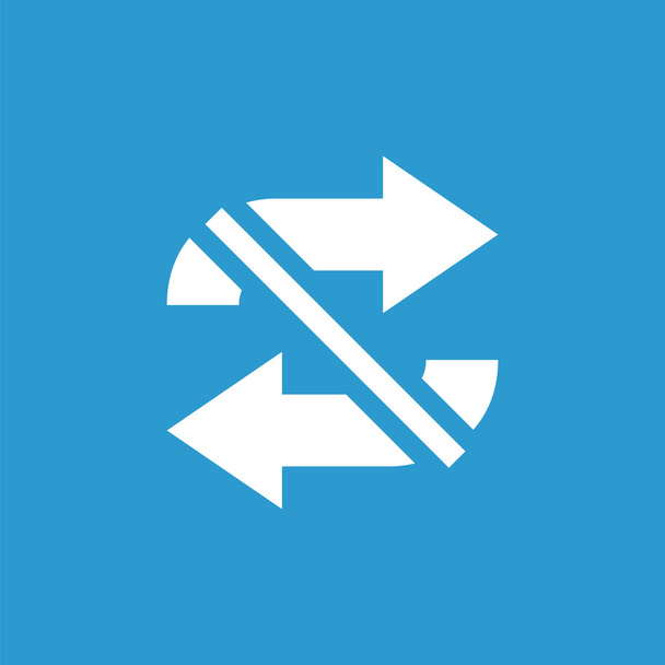 auto play overzicht icon, geïsoleerde, wit op de blauwe backg annuleren - Vector, afbeelding