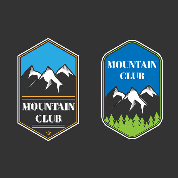 Deux étiquettes de montagne vintage
 - Vecteur, image