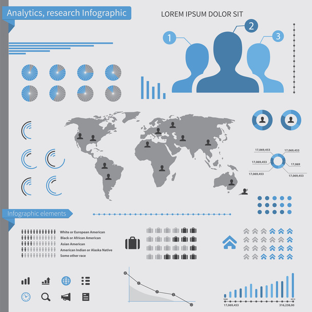 Analytics infographic - Wektor, obraz