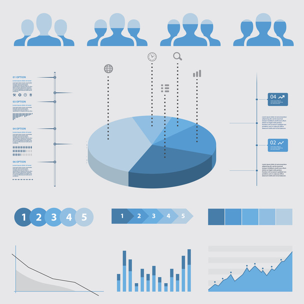 Analytics infographi - Vektör, Görsel