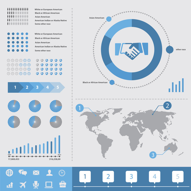 elementos de infografía de negocios, de estilo plano
 - Vector, Imagen