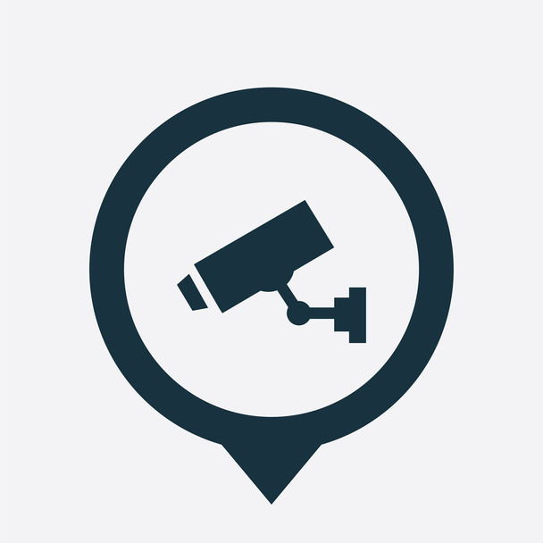 security camera icon map pin - Vector, Image