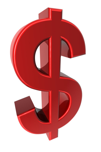 3D κόκκινο σύμβολο του δολαρίου - Φωτογραφία, εικόνα