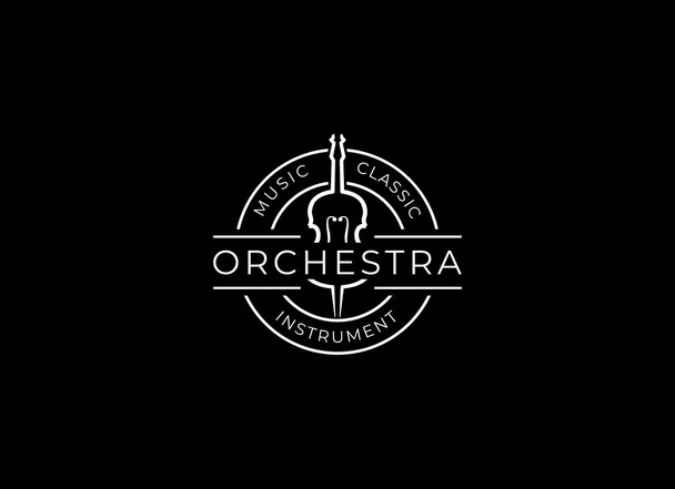 Violin viola orchestra logo design. - Vector, Image