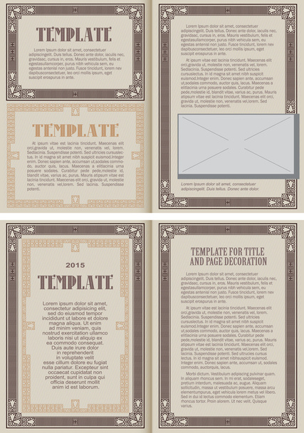 Vector illustration. Template booklet in vintage style. - Vector, Image