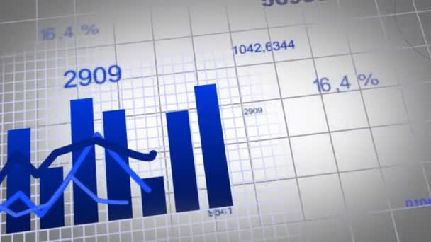 Growing charts animation in addition to black BG -blue- - Footage, Video