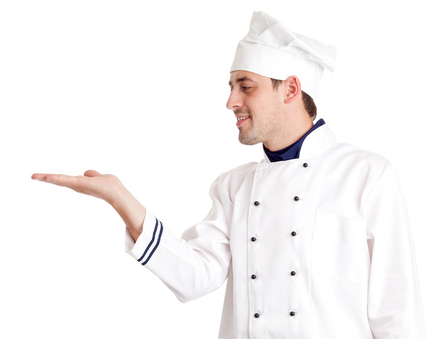 Chef holding something - Zdjęcie, obraz
