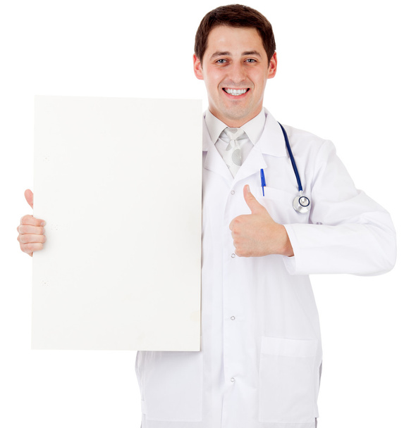 Doctor with placard - Foto, Imagem