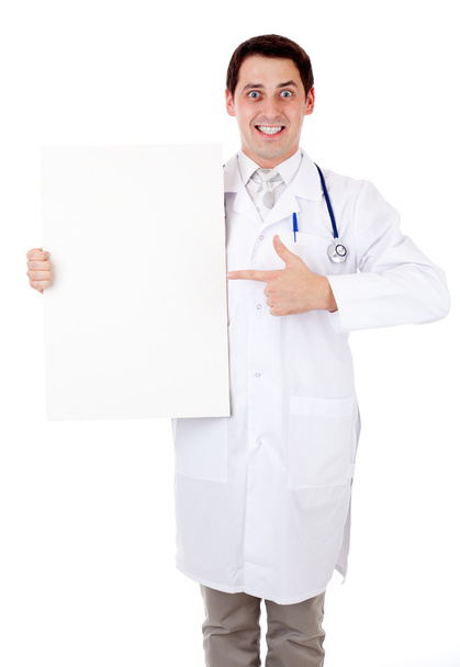 Doctor with placard - Фото, изображение