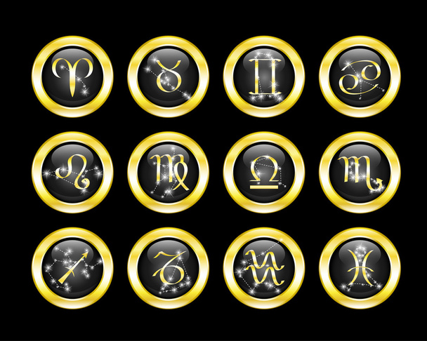 Set of zodiac buttons - Vector, Image