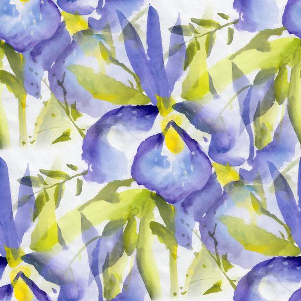 Seamless pattern with watercolor flowers - Vector, Image