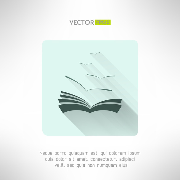 Book icon with seagulls made in modern flat design. Learning and library concept. Vector illustration - Vektor, Bild