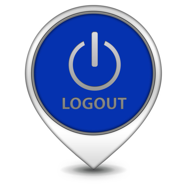 Logout pointer icon on white background - Photo, Image