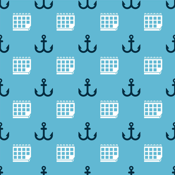 Set Anchor and Calendar on seamless pattern. Vector. - Vector, Image