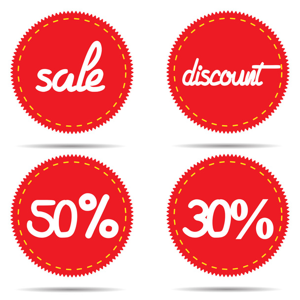 Labels sale discount -50 -30 vector illustration retro - Vetor, Imagem