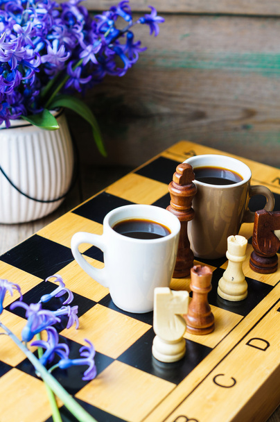 szachy i kawy - Zdjęcie, obraz